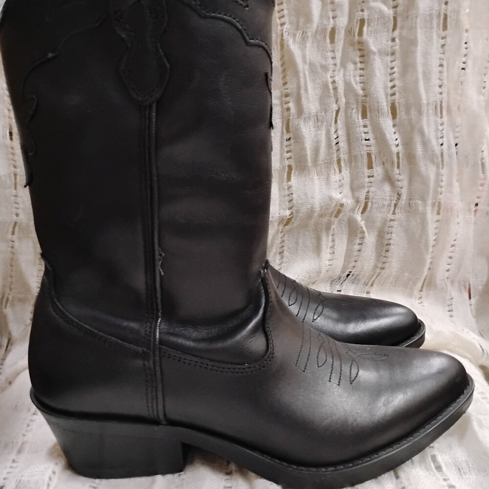 Steve Madden Laredo Black Leather Cowgirl Boot Sz. 8.5
